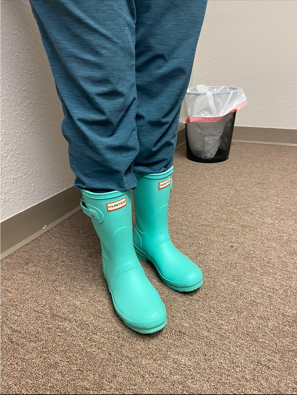Hunter Short Teal Rubber Rain Boots